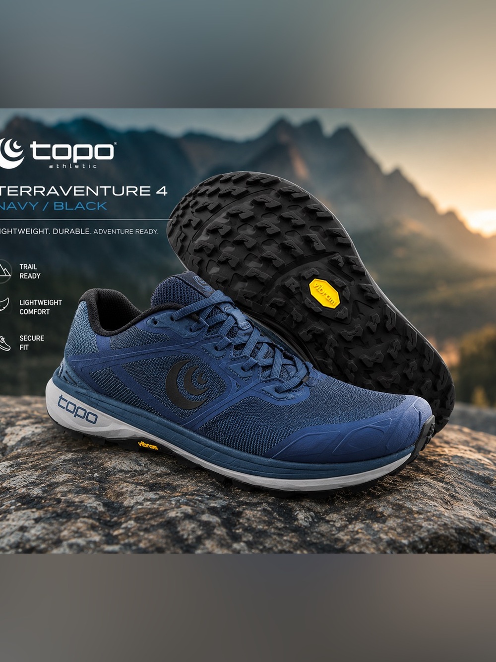 Topo Designs Terraventure 4 Navy/Black Trail Sneakers